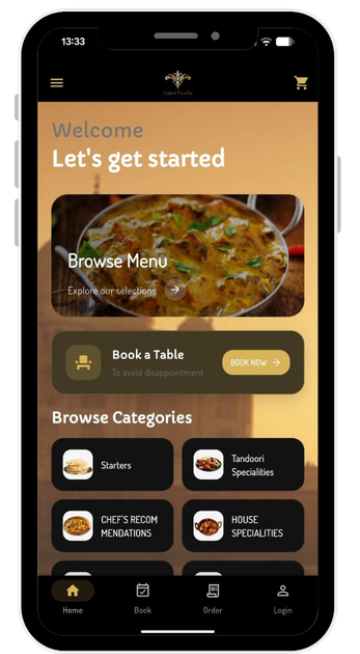 book a table at our indian restaurant in Stony Stratford from our iOS and Android app